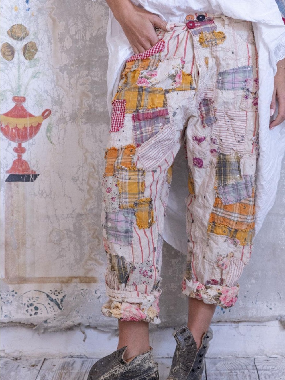 Magnolia Pearl Patchwork Miner Pants 542, Encore, OS